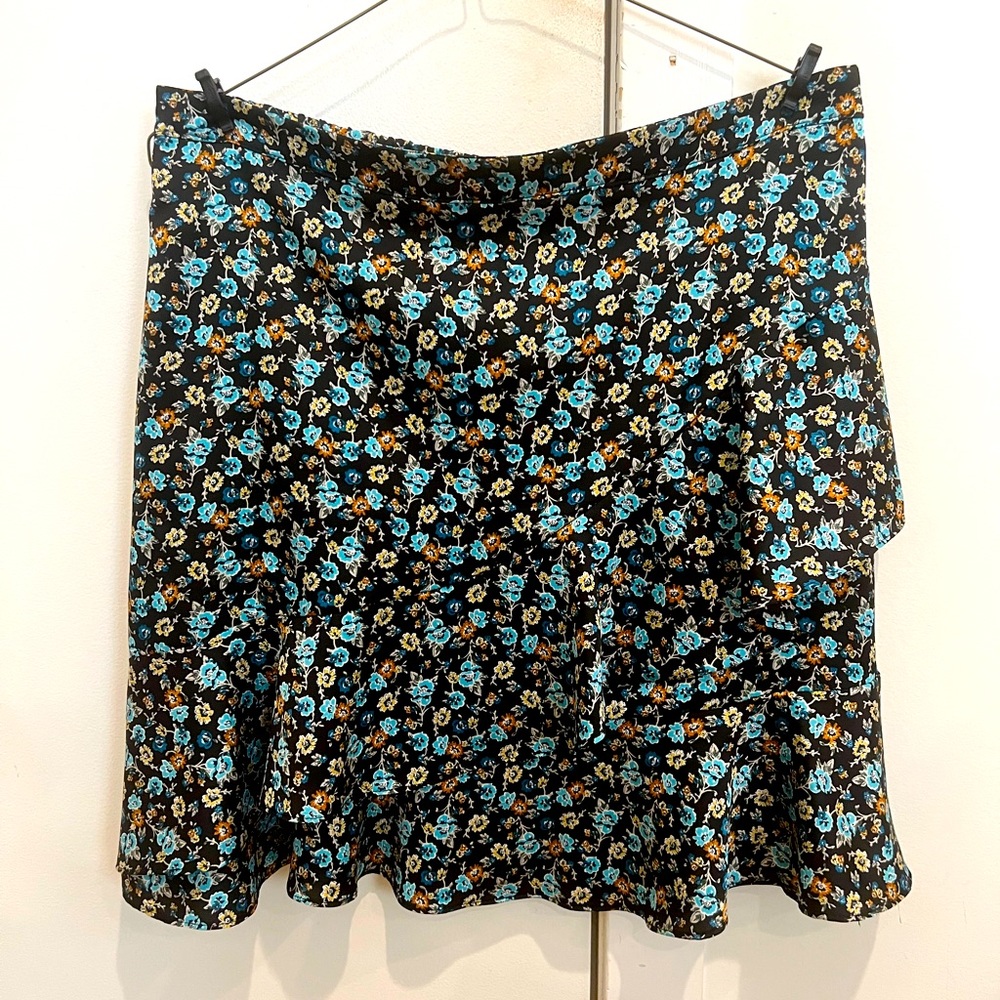 Satin Floral Skirt